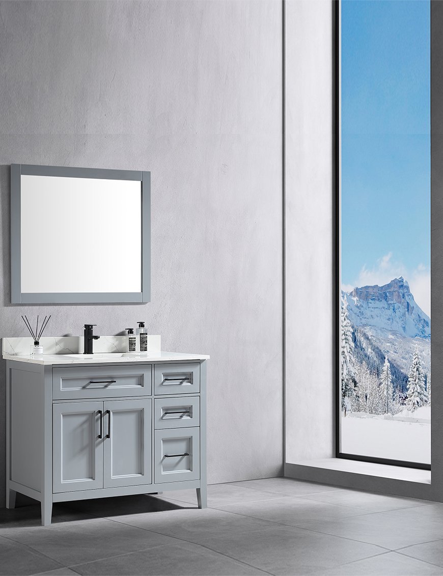 Contessa Collection – Vintage Solid Wood Bathroom Vanity - Image 13