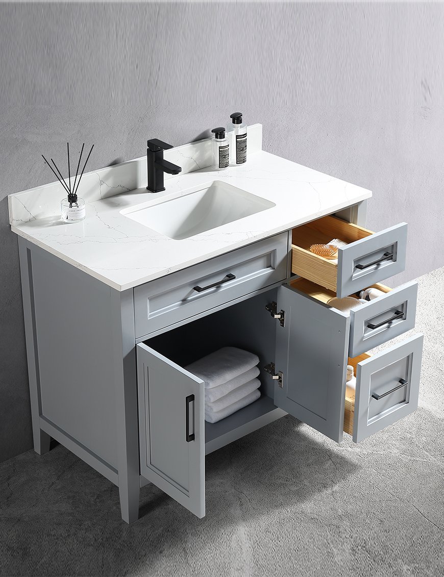 Contessa Collection – Vintage Solid Wood Bathroom Vanity - Image 15